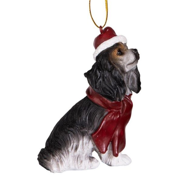 Design Toscano JH576321 2 1/2 Inch Cavalier King Charles Spaniel Holiday Dog Ornament Sculpture