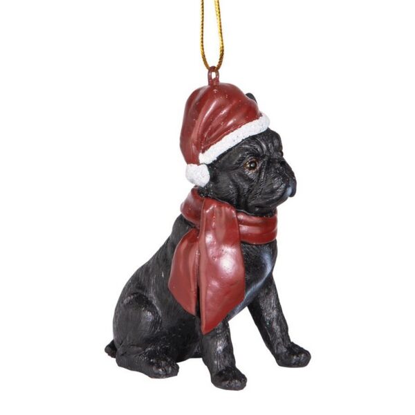 Design Toscano JH576324 2 1/2 Inch French Bulldog Holiday Dog Ornament Sculpture