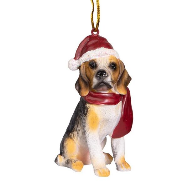 Design Toscano JH576327 2 1/2 Inch Beagle Holiday Dog Ornament Sculpture