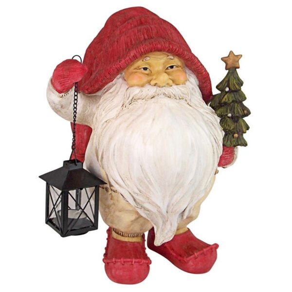 Design Toscano JQ10101 12 Inch Santa Claus with Lantern and Tree