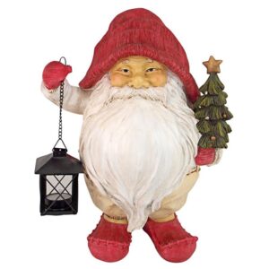 Design Toscano JQ10101 12 Inch Santa Claus with Lantern and Tree