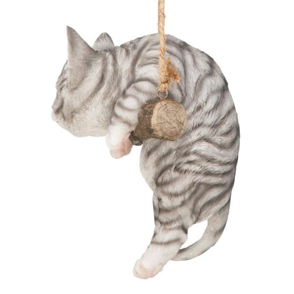 Design Toscano JQ108044 5 1/2 Inch Tabby Cat Hanging - Grey