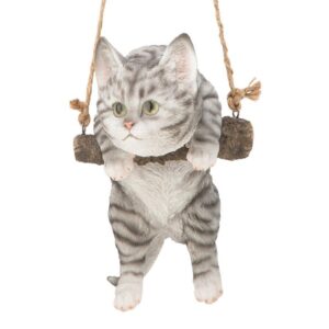 Design Toscano JQ108044 5 1/2 Inch Tabby Cat Hanging - Grey