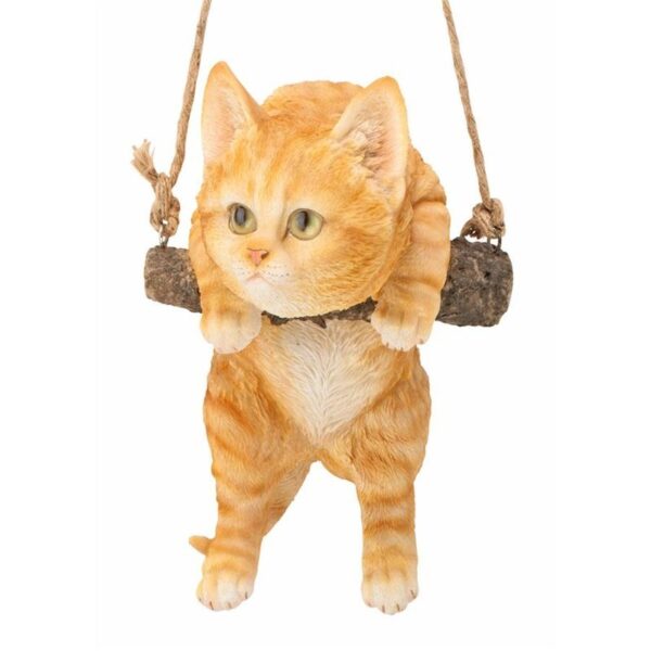 Design Toscano JQ108049 5 1/2 Inch Tabby Cat Hanging - Orange