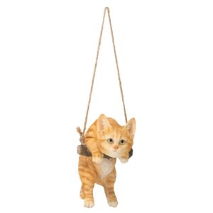 Design Toscano JQ108049 5 1/2 Inch Tabby Cat Hanging - Orange