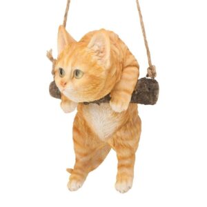 Design Toscano JQ108049 5 1/2 Inch Tabby Cat Hanging - Orange