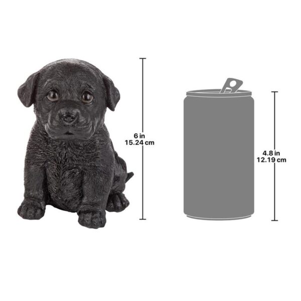 Design Toscano JQ1108622 4 Inch Lab Puppy Partner Statue - Black