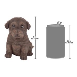 Design Toscano JQ110867 4 Inch Lab Puppy Partner Statue - Chocolate