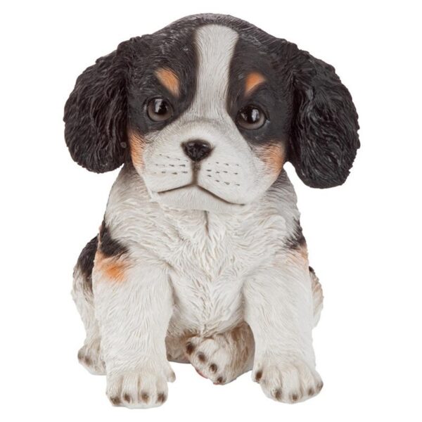 Design Toscano JQ11206 5 1/2 Inch Cavalier Puppy Partner - Black and White