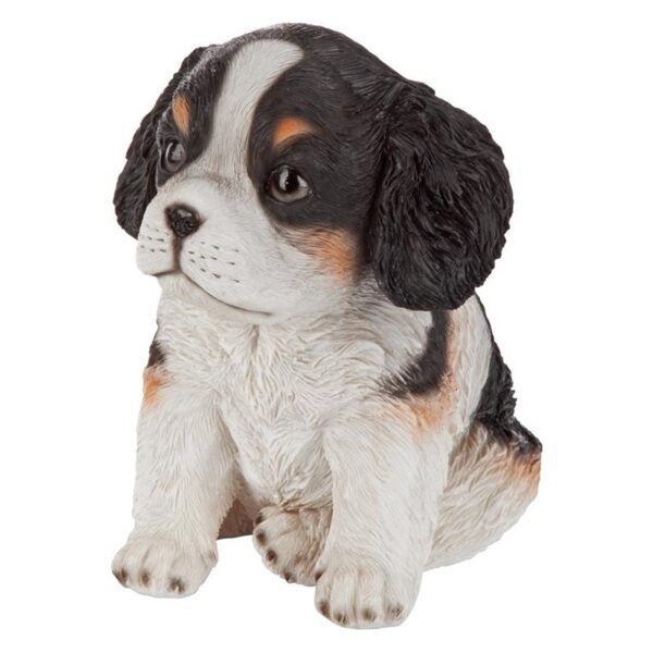 Design Toscano JQ11206 5 1/2 Inch Cavalier Puppy Partner - Black and White