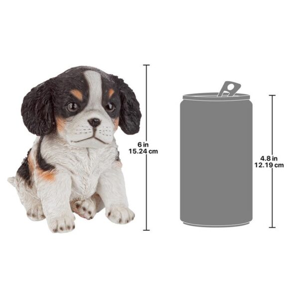 Design Toscano JQ11206 5 1/2 Inch Cavalier Puppy Partner - Black and White