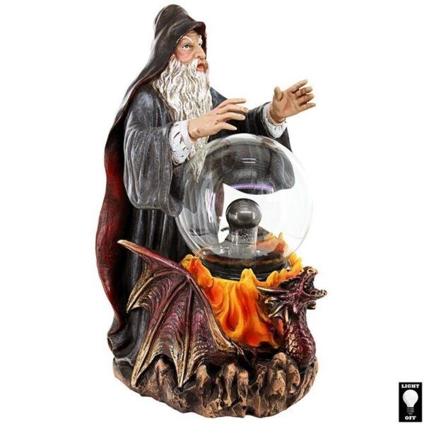 Design Toscano JQ12614 5 1/2 Inch Wizards with LED Crystal Ball Statue