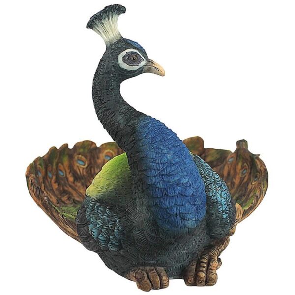 Design Toscano JQ5978 12 Inch Pleasing Peacock Sculptural Dish