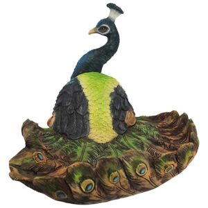 Design Toscano JQ5978 12 Inch Pleasing Peacock Sculptural Dish