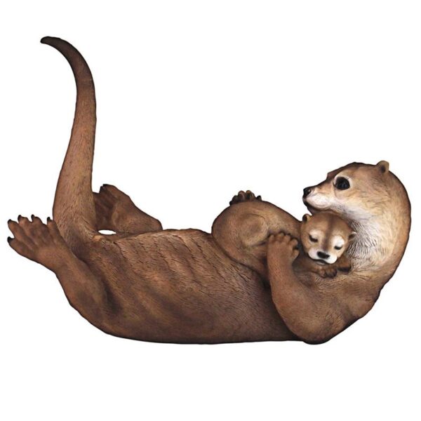 Design Toscano JQ8349 15 1/2 Inch Embracing Love Mother and Child Otters