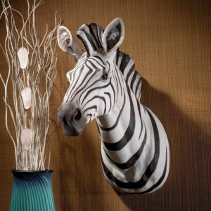 Design Toscano JQ9095 7 1/2 Inch Zebra Head Wall Sculpture