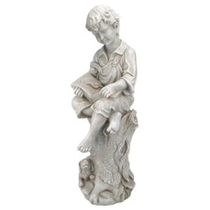 Design Toscano JQ9635 11 1/2 Inch Sebastian the Reading Child Statue