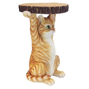 Design Toscano JQ9974 14 Inch Tabby at Your Service Side Table