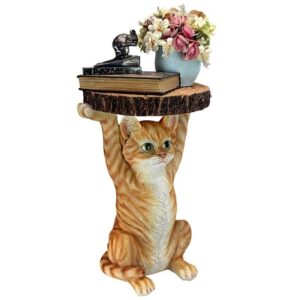 Design Toscano JQ9974 14 Inch Tabby at Your Service Side Table