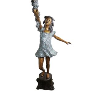 Design Toscano KW28605 99 1/2 Inch Flower Arbor Kids Garden Statue - Bronze