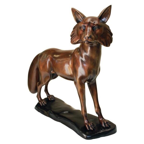 Design Toscano KW28954 21 1/2 Inch The Wary Standing Fox Statue - Bronze