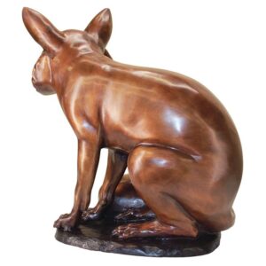 Design Toscano KW28956 11 Inch The Observant Sitting Fox Statue - Bronze