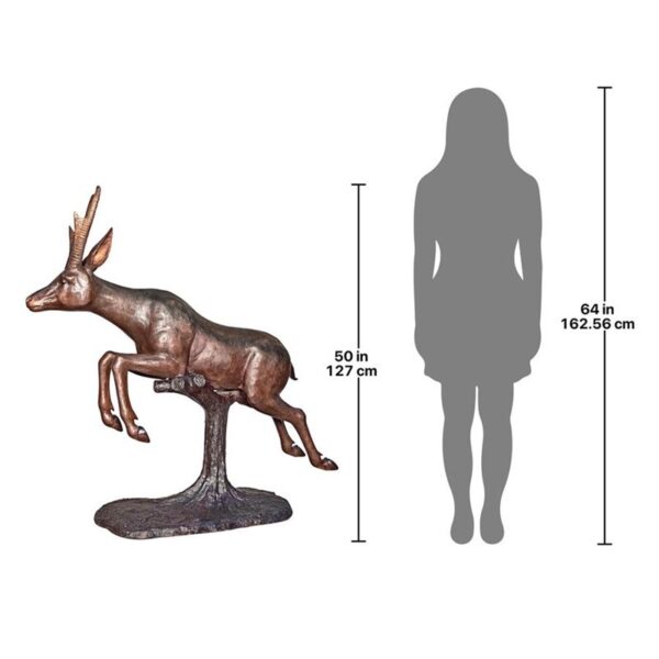 Design Toscano KW424 62 Inch Leaping Pronghorn Antelope