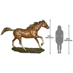 Design Toscano KW76423 119 Inch Galloping Steed Horse Statue - Bronze