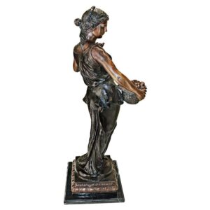 Design Toscano KW94470 12 Inch Maiden with Flower Basket Statue - Bronze