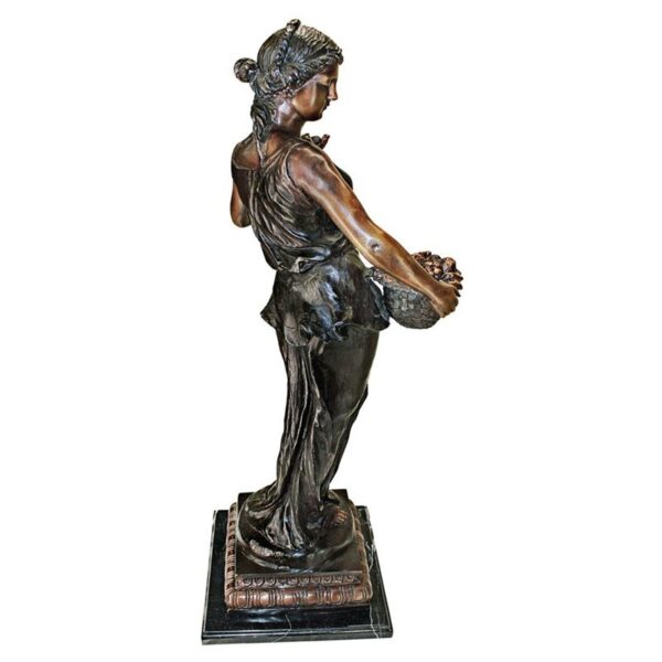 Design Toscano KW94470 12 Inch Maiden with Flower Basket Statue - Bronze