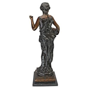 Design Toscano KW94470 12 Inch Maiden with Flower Basket Statue - Bronze