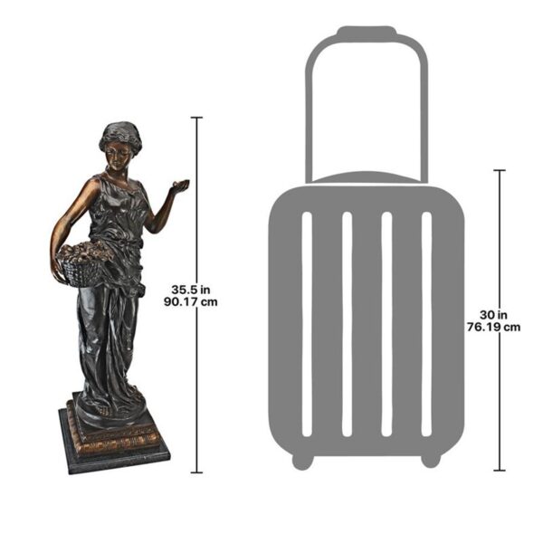 Design Toscano KW94470 12 Inch Maiden with Flower Basket Statue - Bronze