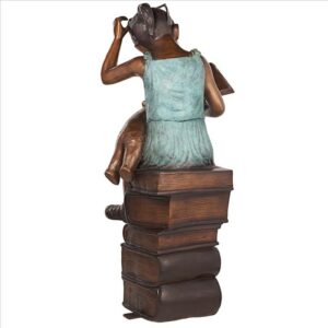 Design Toscano KW97131 19 Inch Book Loving Betty Reading Girl Bronze Garden Statue