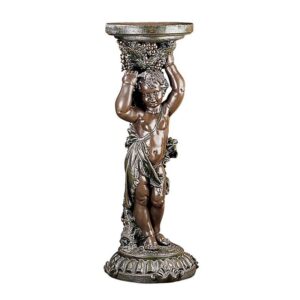 Design Toscano KY0965 15 Inch Sous La Vigne Pedestal - Bronze