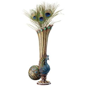 Design Toscano KY1034 3 Inch Peacock Bud Vase