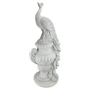 Design Toscano KY1876 11 1/2 Inch Staverden Peacock on an Urn Statue