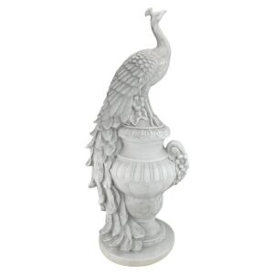 Design Toscano KY1876 11 1/2 Inch Staverden Peacock on an Urn Statue