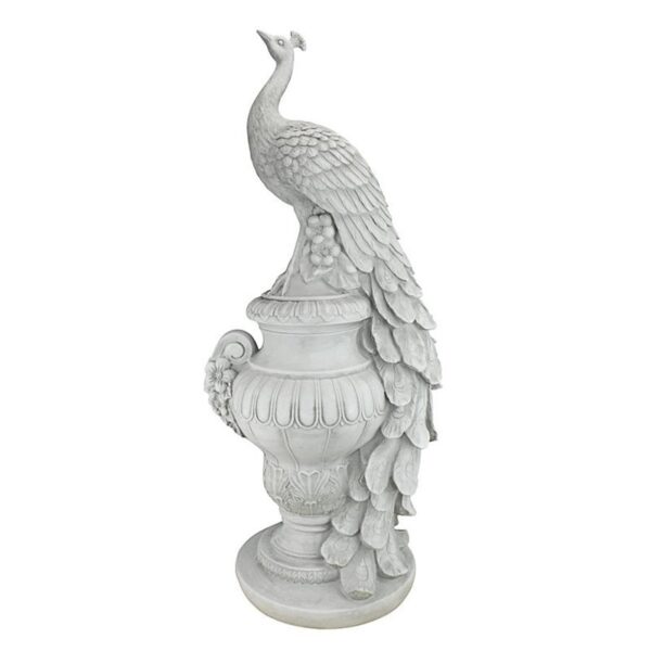 Design Toscano KY1876 11 1/2 Inch Staverden Peacock on an Urn Statue