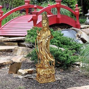 Design Toscano KY30475 7 Inch Golden Guan Yin Statue