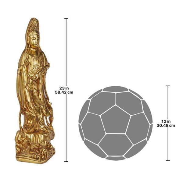 Design Toscano KY30475 7 Inch Golden Guan Yin Statue