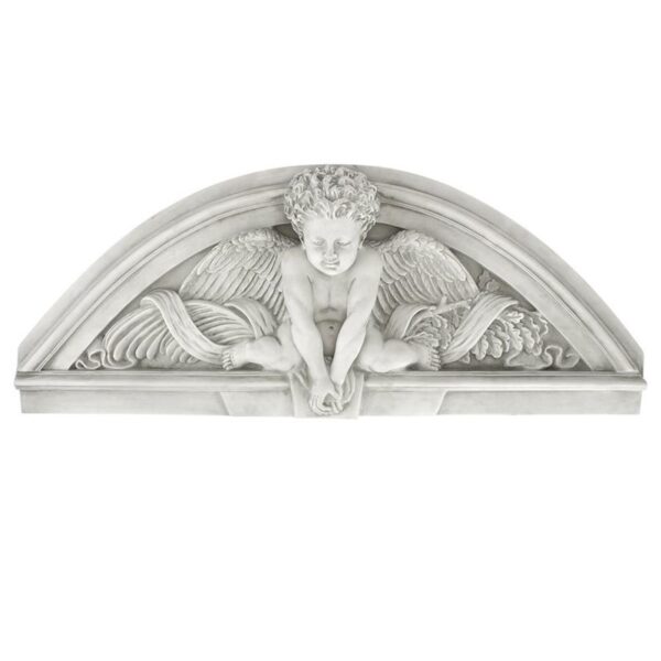 Design Toscano KY404948 31 1/2 Inch Cherubs Grande Welcome Pediment