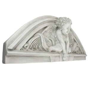 Design Toscano KY404948 31 1/2 Inch Cherubs Grande Welcome Pediment