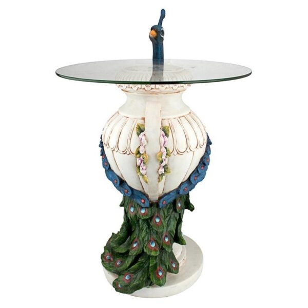 Design Toscano KY4128 17 1/2 Inch Staverden Castle Peacock Table