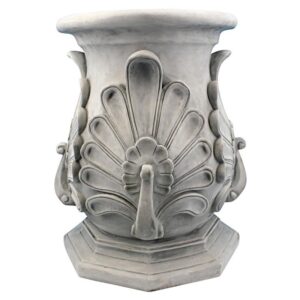 Design Toscano KY66148 14 Inch Peacock Riser Plinth Stone