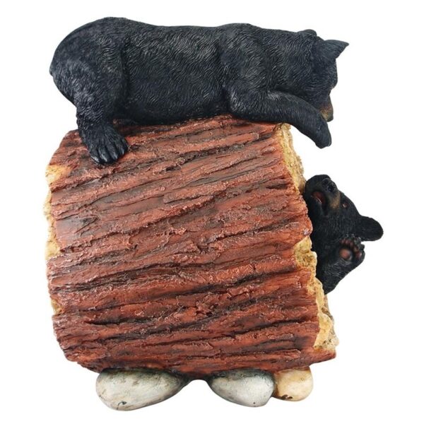 Design Toscano KY71206 15 Inch Rough Play Bear Cubs Garden Statue - Black