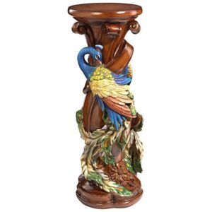 Design Toscano KY77427 13 1/2 Inch Chateau Saumer Peacock Pedestal