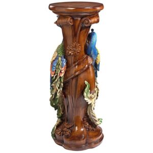 Design Toscano KY77427 13 1/2 Inch Chateau Saumer Peacock Pedestal