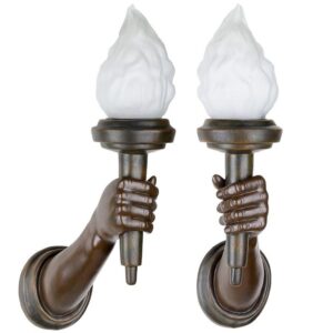 Design Toscano KY8002 7 1/2 Inch Neoclassical Arm Torch Sconces, Set of 2