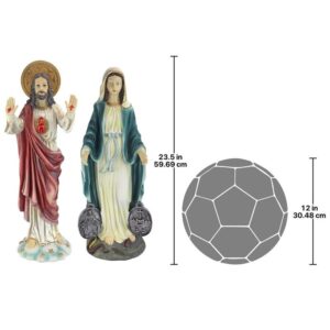 Design Toscano KY9313 8 Inch Set of Jesus and Mary Devotional Sculptures