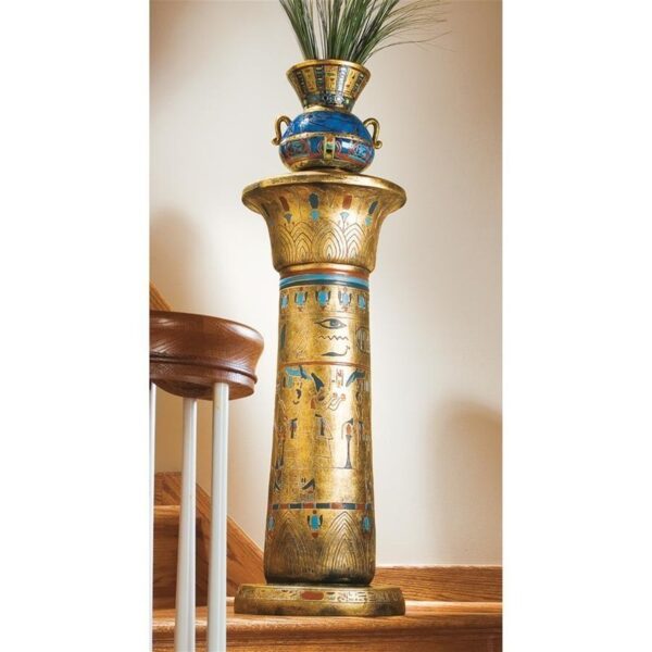 Design Toscano KY984 13 Inch Golden Pedestal of the Egyptian Kings